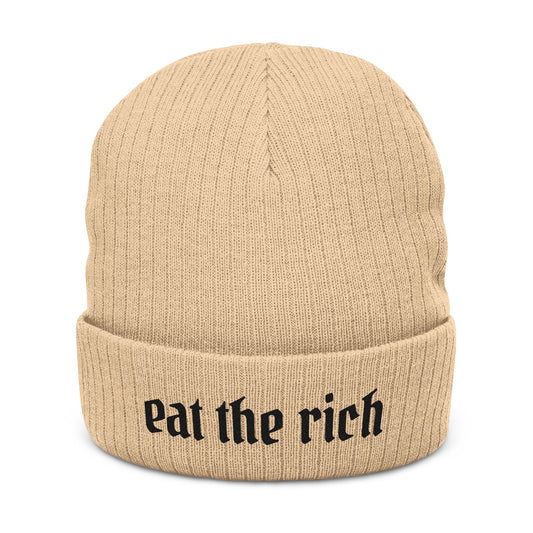 Eat the Rich Light Embroidered Beanie