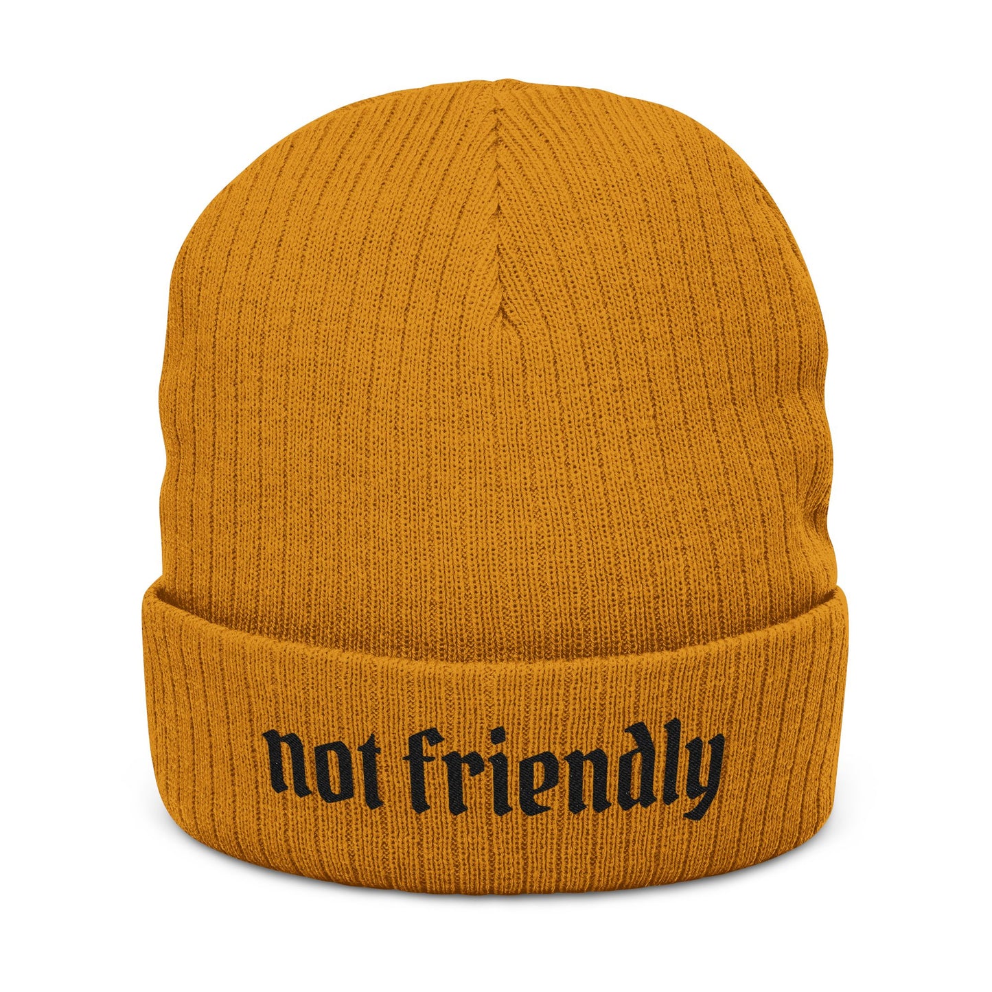 Not Friendly Light Embroidered Beanie