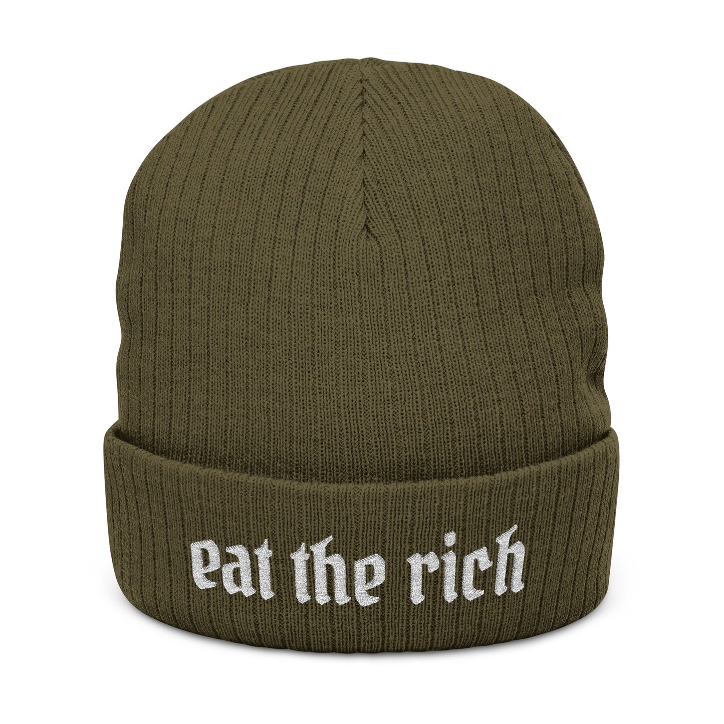 Eat the Rich Dark Embroidered Beanie