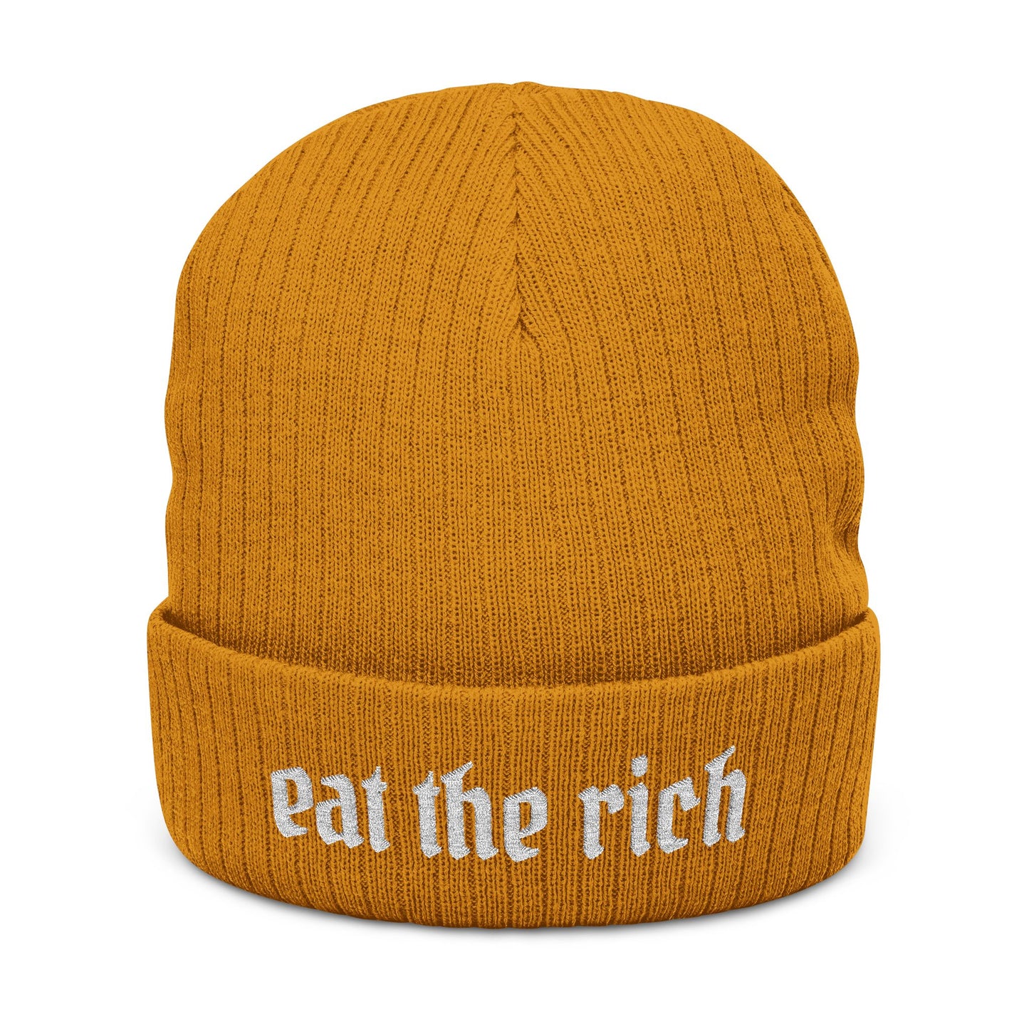 Eat the Rich Dark Embroidered Beanie