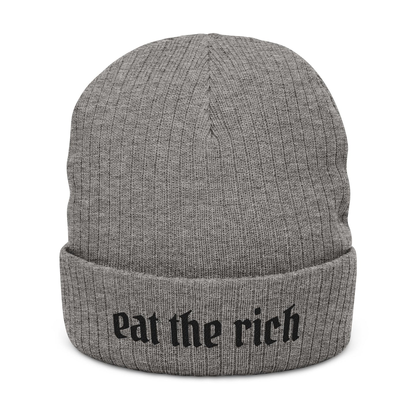 Eat the Rich Light Embroidered Beanie