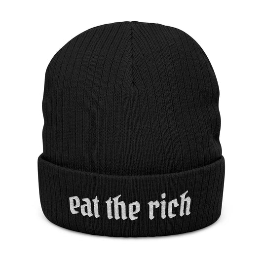 Eat the Rich Dark Embroidered Beanie